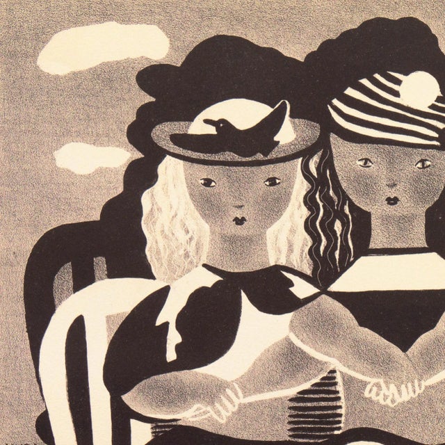 1930s 'Sisters' by Nura Ulreich, 1935, Art Student's League, Salon D'Automne, Art Deco, Paris, Smithsonian Museum of Art, San Diego Museum of Art For Sale - Image 5 of 11