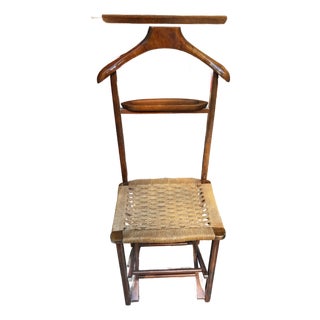 1970s Wooden Italian Valet Collapsible Chair For Sale