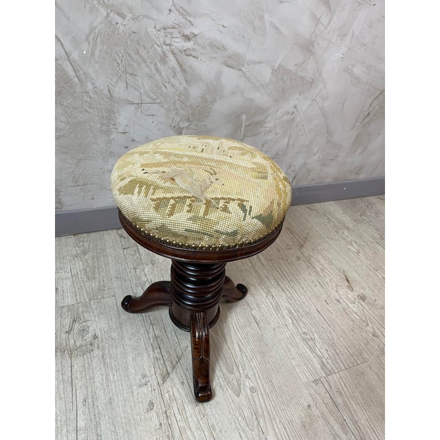 Walnut Piano Stool, 1900s For Sale - Image 4 of 8