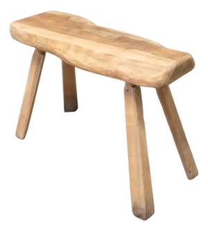 Rustic Stool in Yew Wood, 1970
