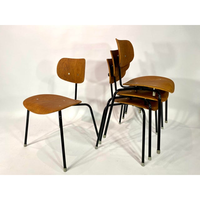 SE68 Chairs by Egon Eiermann for Wilde&Spieth, Set of 4, in Good conditions. Designed 1950 to 1959 This piece has an...