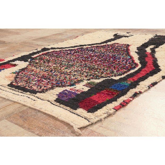 Beige Vintage Azilal Boucherouite Moroccan Rug, 04'04 X 06'03 For Sale - Image 8 of 10