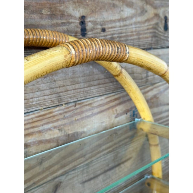 Mid 20th Century Mid-20th Century Bent Rattan Circular Wall Shelf For Sale - Image 5 of 12
