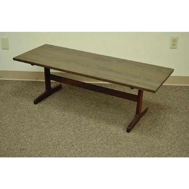Vintage Mid Century Danish Modern Teak and Laminate Rectangular Coffee Table For Sale - Image 11 of 12