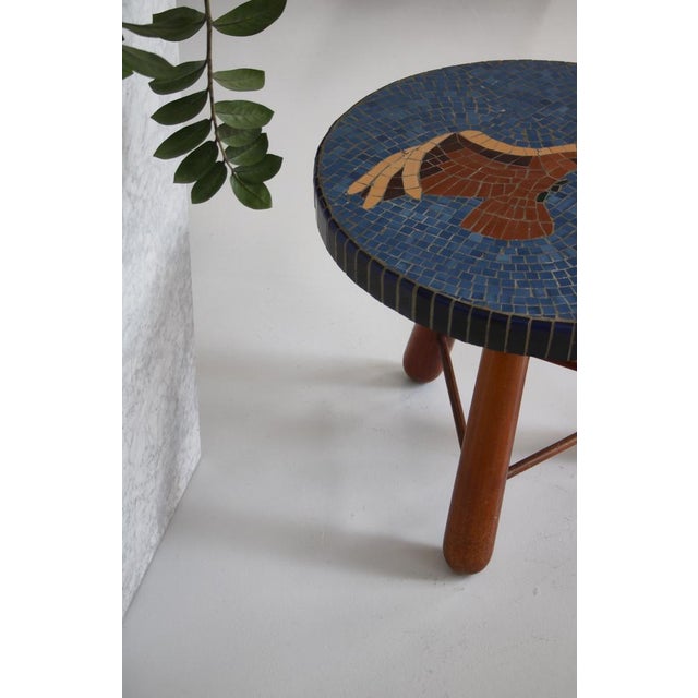 1940s Stained Elm Mosaic Side Table by Otto Færge, Denmark, 1940s For Sale - Image 5 of 15