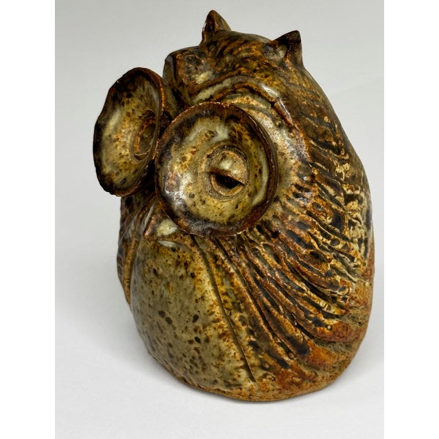 1970s Small Decorative 20th Century Owl Surrealist Studio Pottery Sculpture For Sale - Image 5 of 10