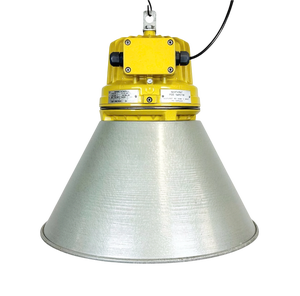 Industrial Yellow Explosion Proof Lamp with Aluminium Shade from Elektrosvit, 1990s