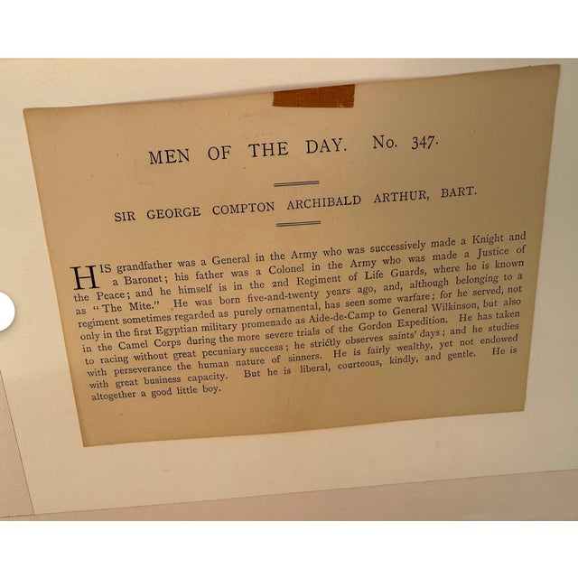 The Mito | Caricature Sir George Compton Archibald Arthur, Bart | Vanity Fair Print | 1885 For Sale - Image 9 of 12