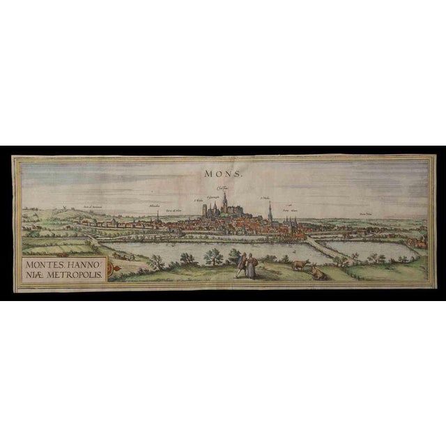 Franz Hogenberg, Ancient View of Mons, Etching, 16th-Century For Sale - Image 3 of 3
