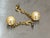 Postmodern 1980s-90s Gold Tone Faux-Pearl Drop Earrings For Sale - Image 3 of 4