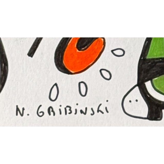 2020s Inner Orbit — Small Abstract Figurative Drawing (8 X 8 In, 2025) For Sale - Image 5 of 5