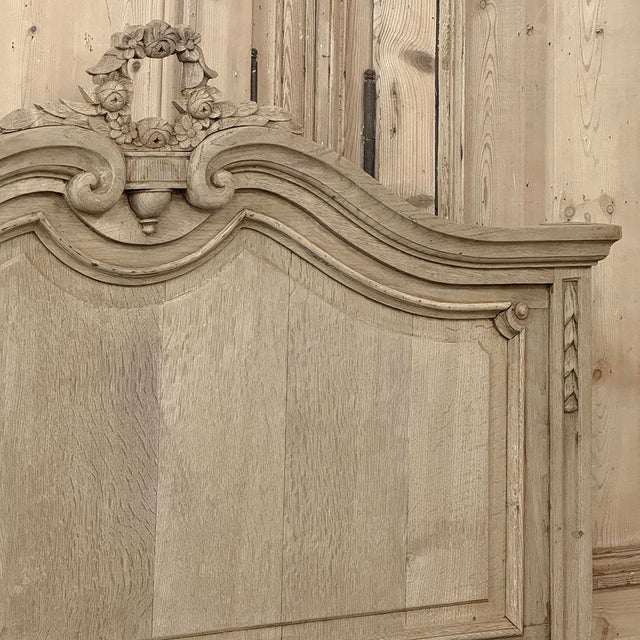 Sand Antique Country French Louis XVI Stripped Oak Full-Size Bed For Sale - Image 8 of 18