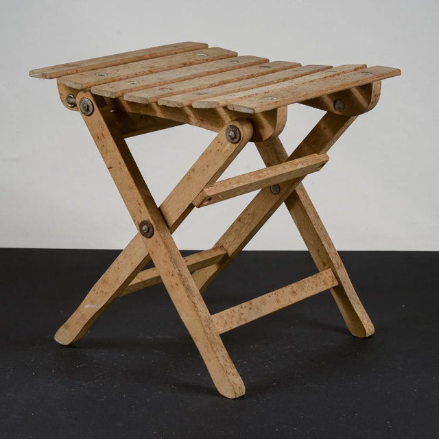 1920s Small Stool with Foldable Wood from Fratelli Reguitti For Sale - Image 5 of 9