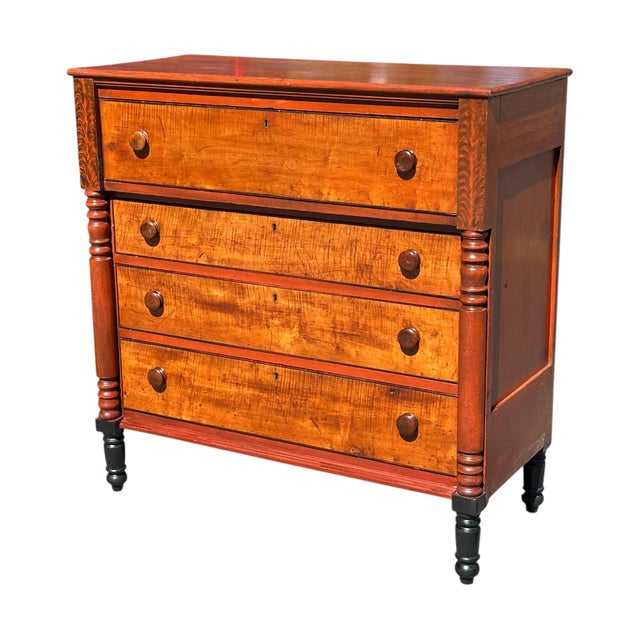 With our absolute highest compliments Bay Colony Antiques proudly offers this exceptional antique chest of drawers. This...