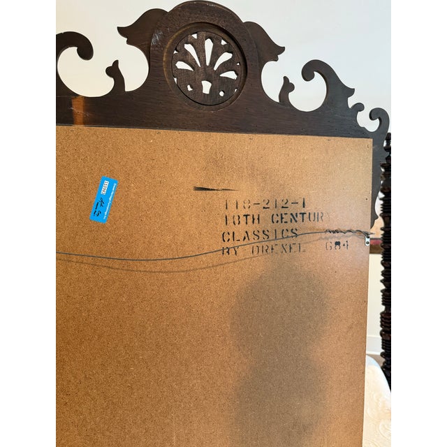 Wood Mid 20th Century Drexel Heritage Chippendale Style Mahogany Mirror With Gilded Accent For Sale - Image 7 of 9