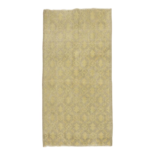 Gray Vintage Turkish Konya Runner - 3'4" x 6'5" For Sale