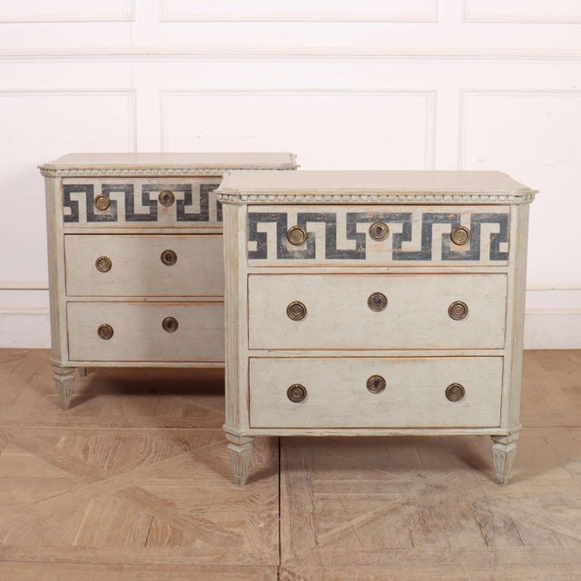 Swedish Pine 3-Drawer Commodes, Set of 2 For Sale - Image 14 of 14