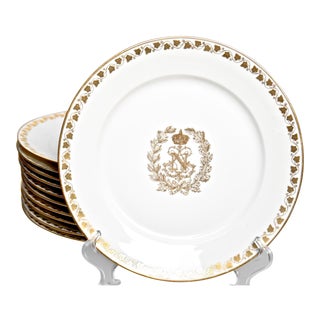 Sevres Imperial 19th Century Napoleon III Dinner Plates - Set of 11 For Sale