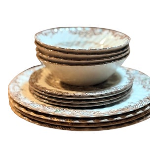 1960s Johnson Brothers Georgian Heritage Hall Dinnerware Set - 12 Piece For Sale