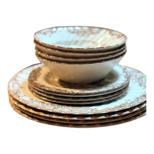 1960s Johnson Brothers Georgian Heritage Hall Dinnerware Set - 12 Piece