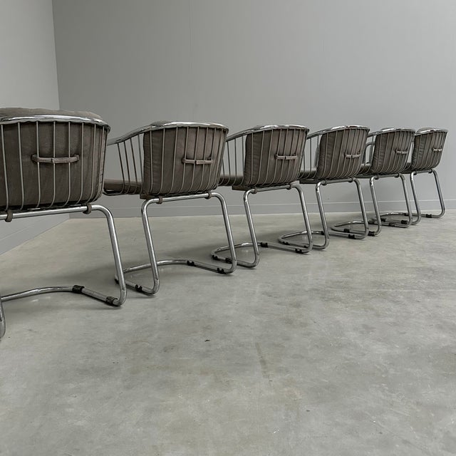 Gastone Rinaldi Vintage Italian Dining Chairs by Gastone Rinaldi, 1970s, Set of 6 For Sale - Image 4 of 15