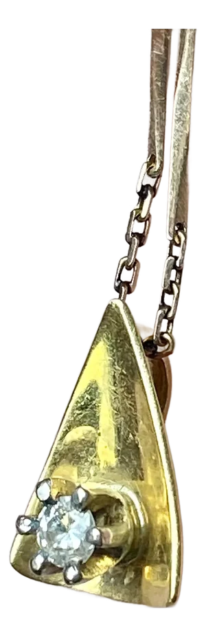 18k Gold + Diamond Modernist Triangular Pendant
