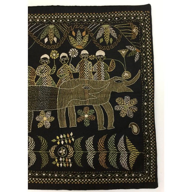 Vintage Hand Embroidered Accent Pillow Cover For Sale - Image 4 of 9