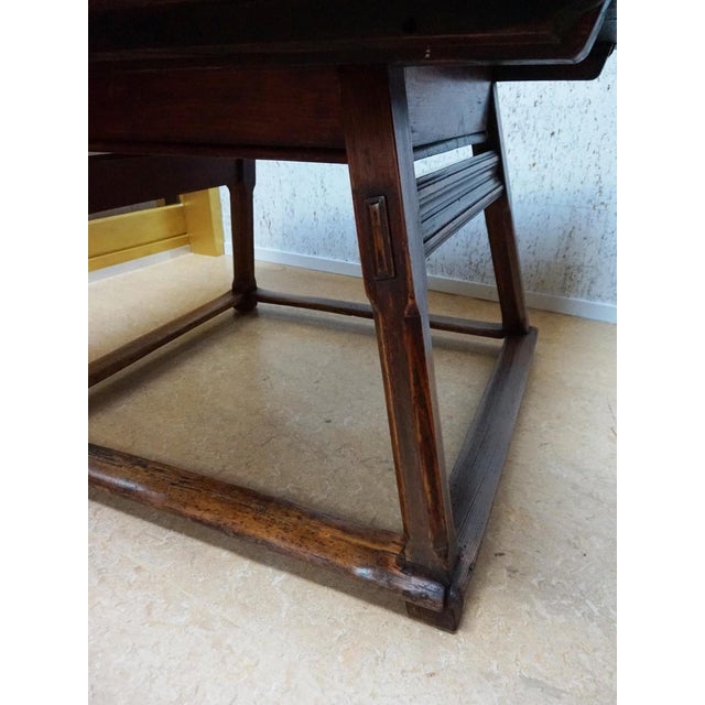 Brown Antique Rustic European Bankers Table, 1800s For Sale - Image 8 of 18