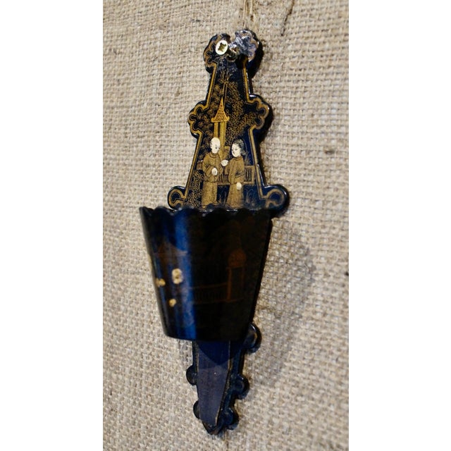 Antique Chinoiserie Lacquered Match Holder, 1890s For Sale - Image 3 of 6