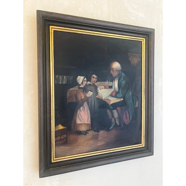 American Primitave School Oil Painting on Canvas, 19th Century For Sale - Image 4 of 12