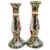 Chinoiserie 1980 Vintage Rose Medallion Candlestick Holders - a Pair For Sale - Image 3 of 6