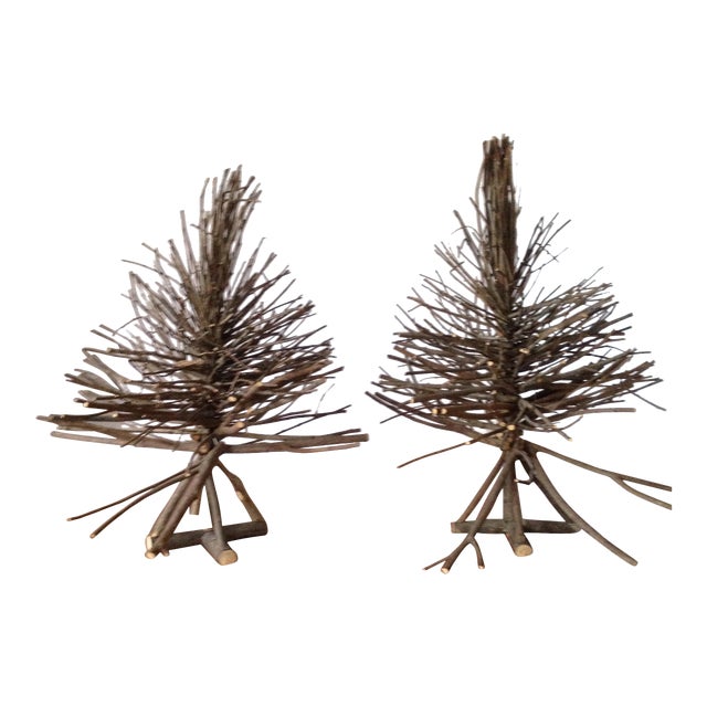 Rustic Twig Tabletop Xmas Trees a Pair Chairish