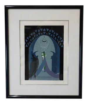 Erté "Lovers and Idol" Signed Framed Serigraph