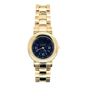 Van Cleef & Arpels 18K Gold 37MM Black Dial Automatic Watch in Gold Bracelet