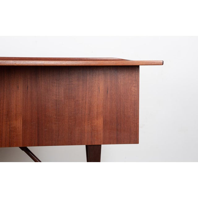 1960s Danish Boomerang Desk in Teak and Brass by Peter Lovig Nielsen for Dansk Design, 1968 For Sale - Image 5 of 18