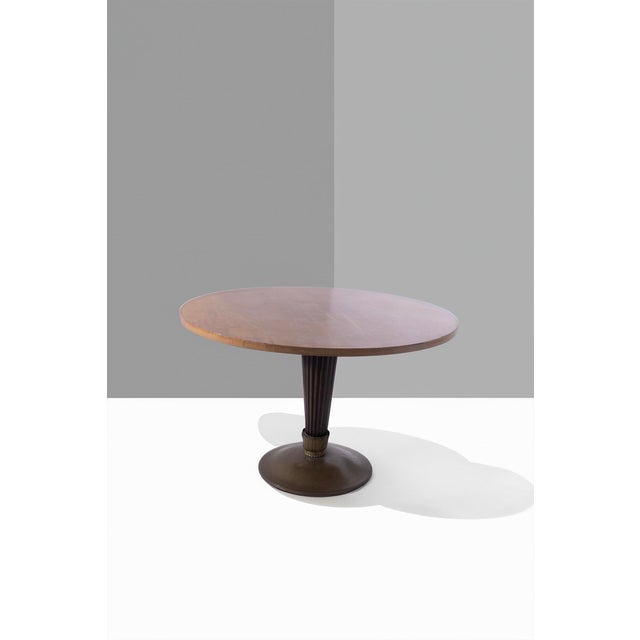 Wood Round Coffee Table attributed to Paolo Buffa, 1950s For Sale - Image 7 of 7