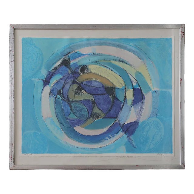 Gustav Bolin, Composition, Color Lithograph, 1970s, Framed For Sale