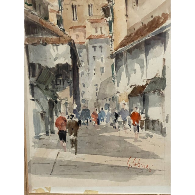 Late 20th Century “Cattedrale Di Santa Maria Del Fiore” Watercolor Street Scene, Signed Rino Golinelli For Sale - Image 10 of 12
