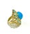 Bochic “Capri” Vintage Blue Opal, AquaMarine & White Topaz Ring - 18K Gold & Sil For Sale - Image 4 of 8