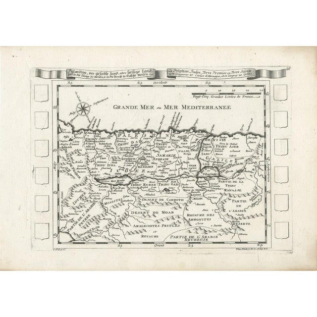 Antique Map of Palestine and Jerusalem by Elias Baeck, 1700s For Sale - Image 11 of 11