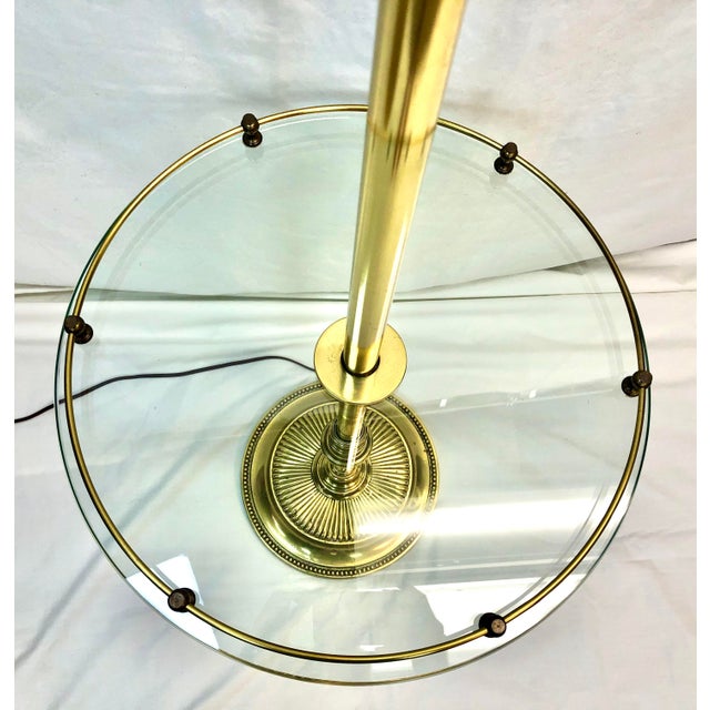 Stiffel Floor Lamp with Glass Side Table Chairish