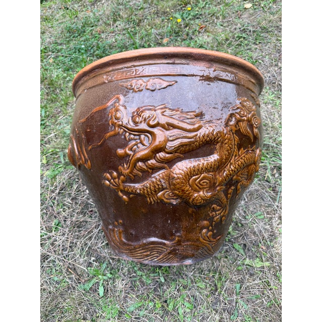 Chinese Vintage Chinese Dragon Planter For Sale - Image 3 of 8