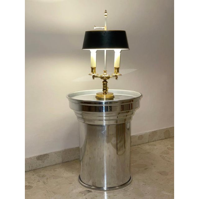 Rl 06 Round Side Table in Licorice Glossy Varnished Aluminum by Caspal For Sale - Image 10 of 12