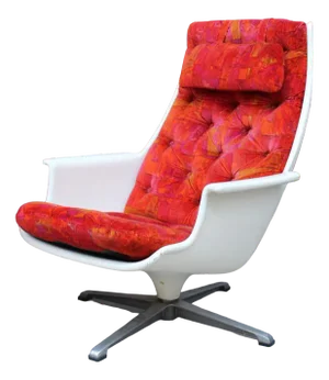 Swivel Armchair with High Backrest, 1960s