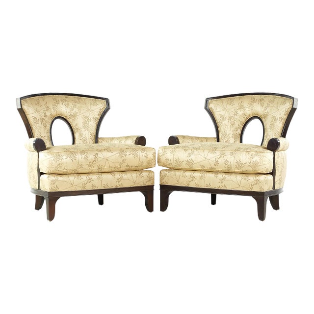 Barbara Barry for Henredon Mid Century Lounge Chairs - Pair For Sale
