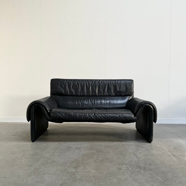 DS 2011 2-Seater Sofa in Black Leather from de Sede, Switzerland, 1980s For Sale - Image 9 of 10