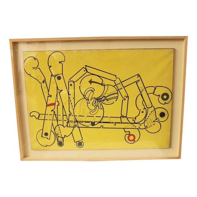 Renato Volpini, The Calculator of the Useless Machines Series, 1965, Oil on Wood For Sale