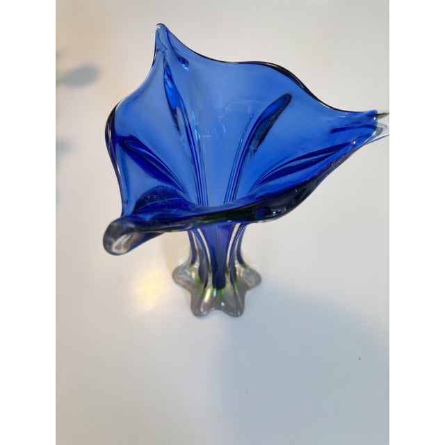 Submerged Blown Blue Murano Glass Vase from Made Murano Glass, 1960s For Sale - Image 3 of 7