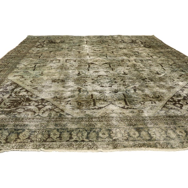 Rustic Late 19th Century Persian Mahal Rug, 09'00 X 12'02 For Sale - Image 3 of 14
