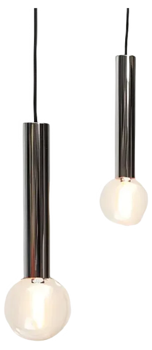 Vintage Space Age Chrome & Glass Pendant Lamps by Motoko Ishii for Staff, Set of 2